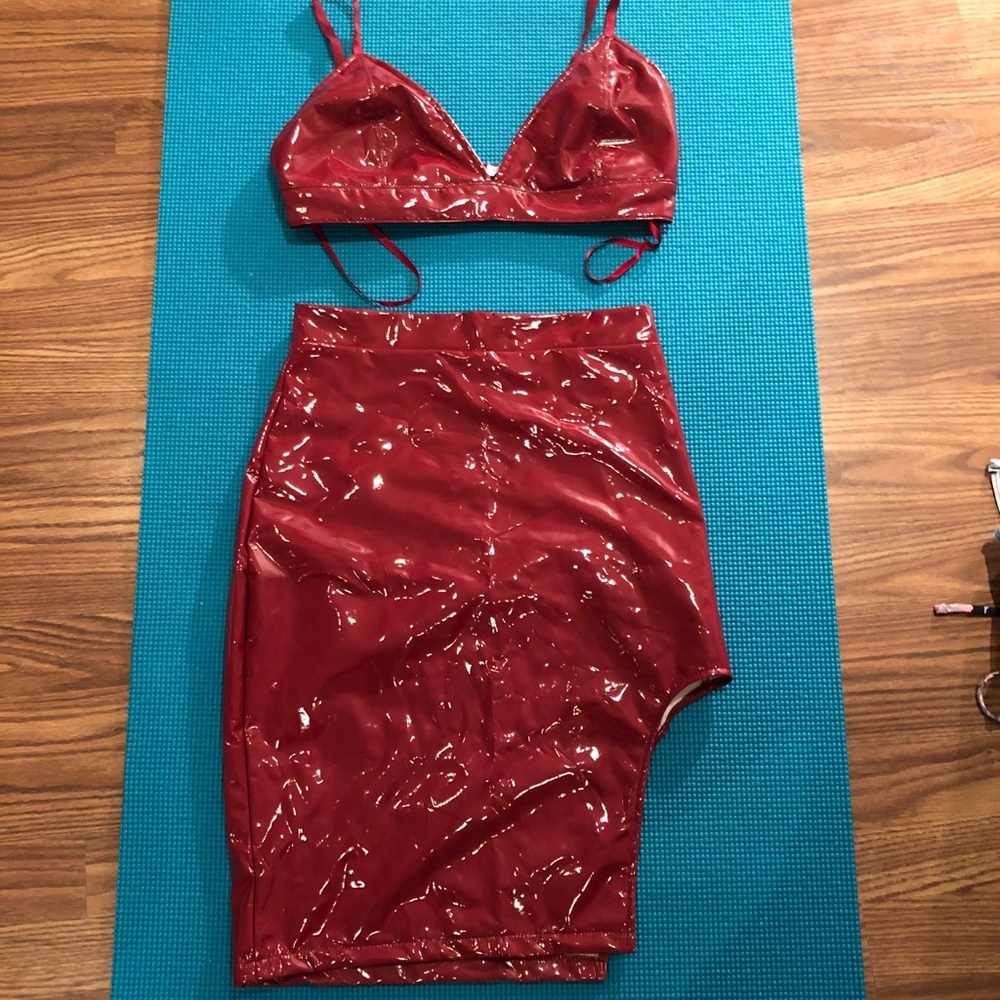 Latex Red 2 Piece Fashion Nova